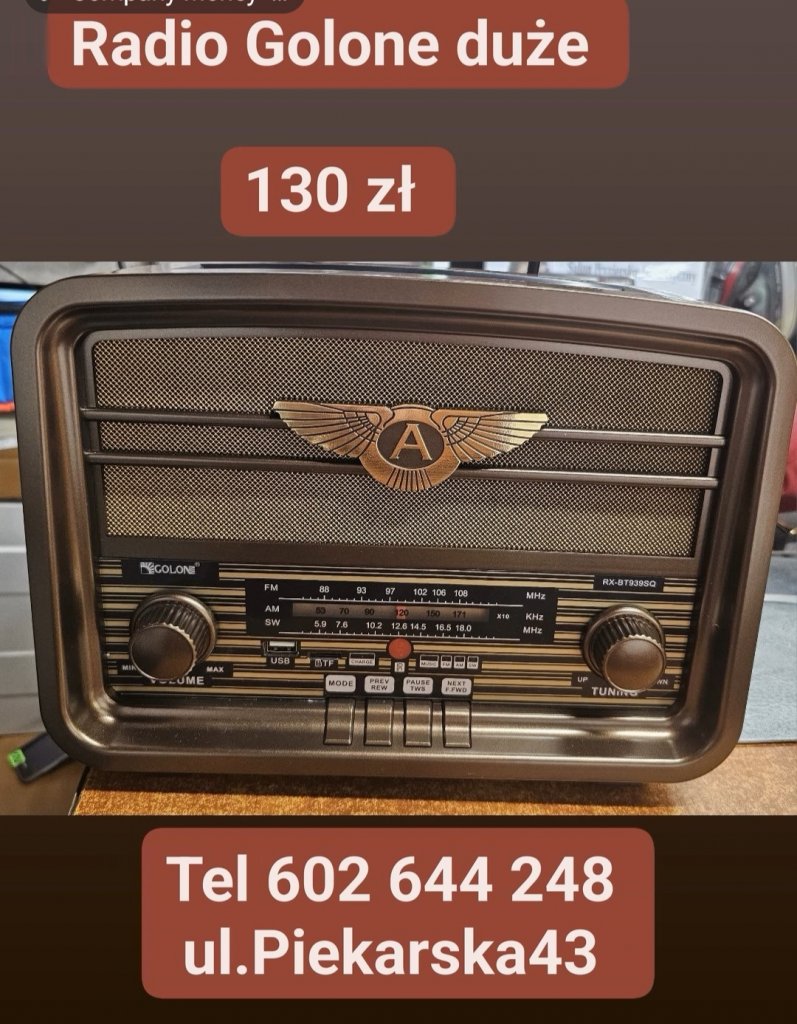 Radio retro duże Golone